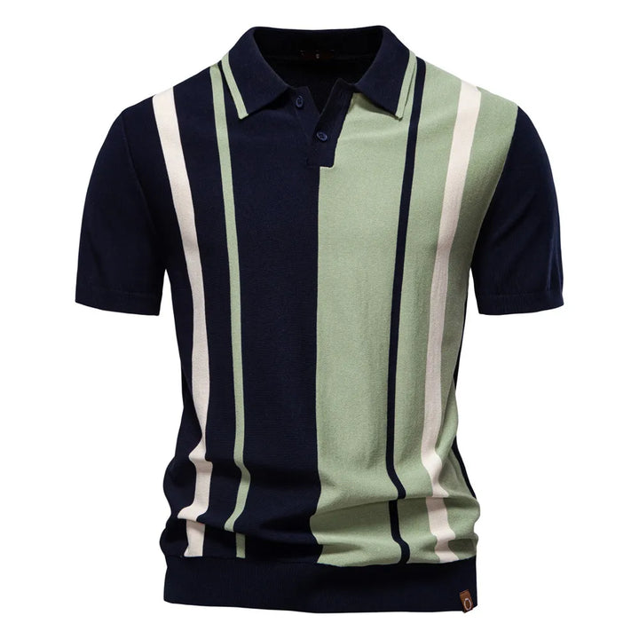 Amalfi Striped Knit Polo Shirt