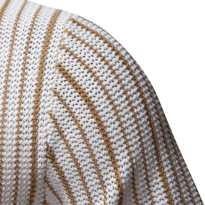 Capri Striped Knit Button Polo