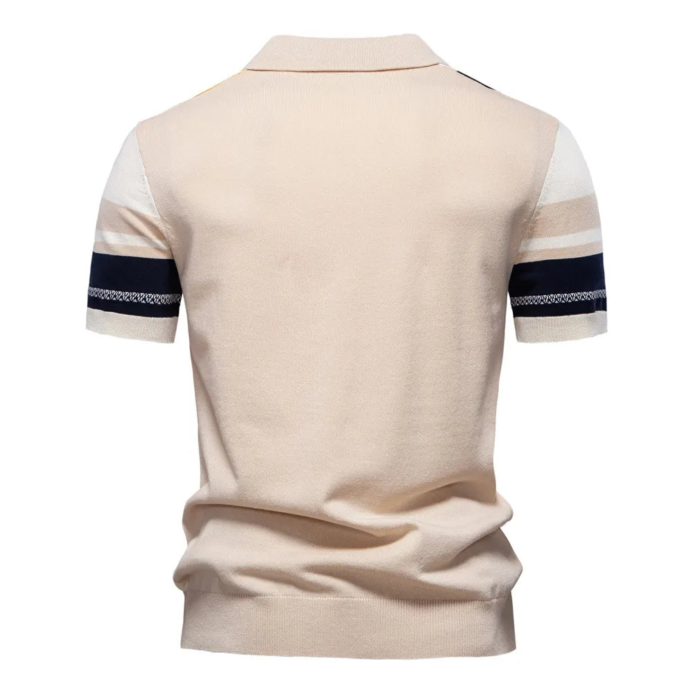 Amalfi Striped Knit Polo Shirt