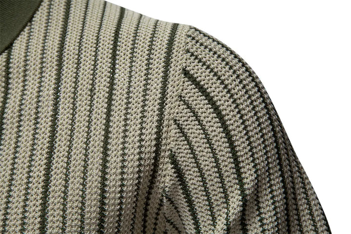 Capri Striped Knit Button Polo