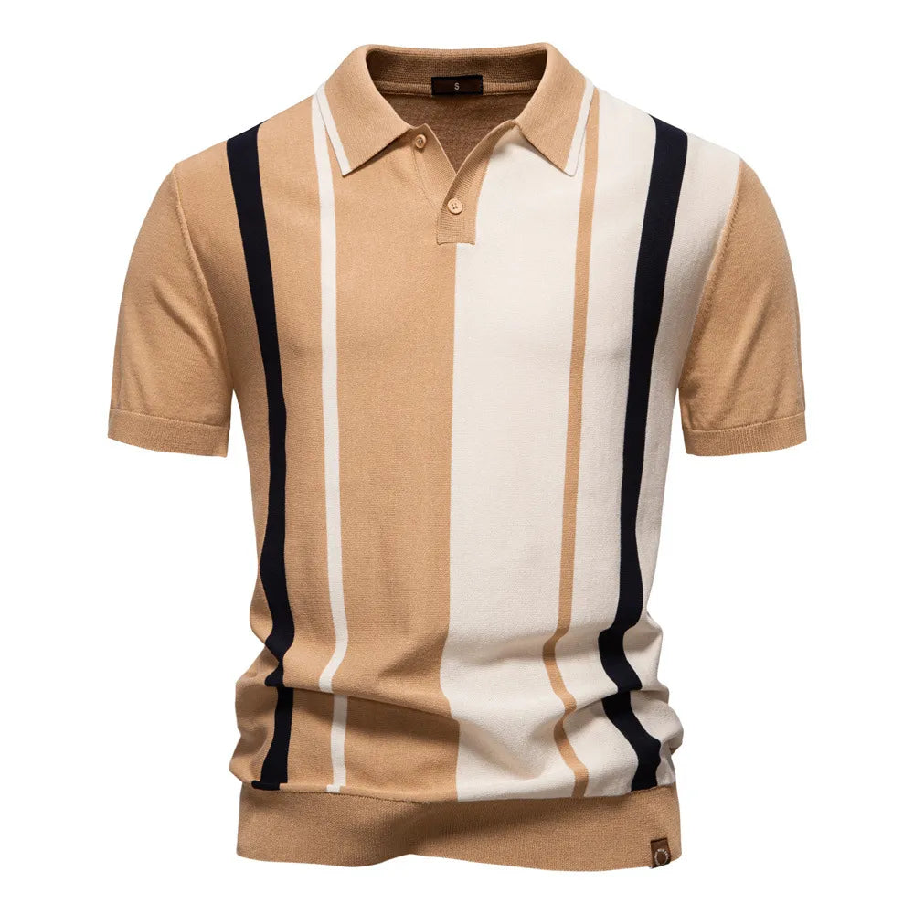 Amalfi Striped Knit Polo Shirt