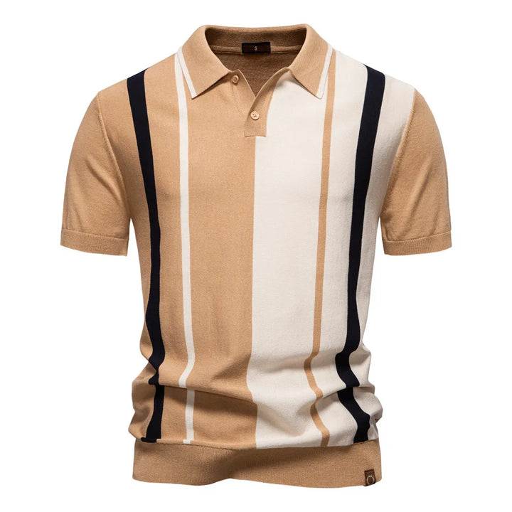 Amalfi Striped Knit Polo Shirt