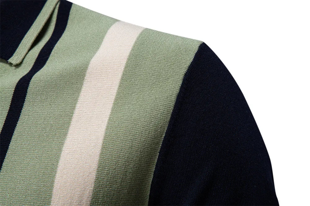 Amalfi Striped Knit Polo Shirt