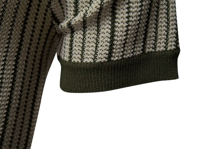 Capri Striped Knit Button Polo