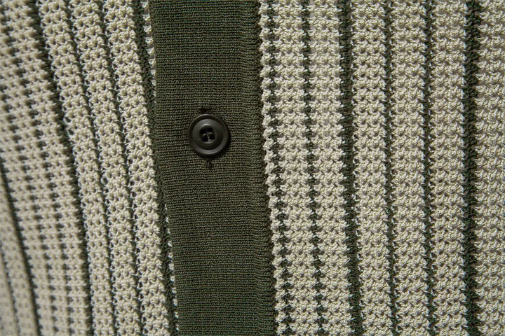 Capri Striped Knit Button Polo