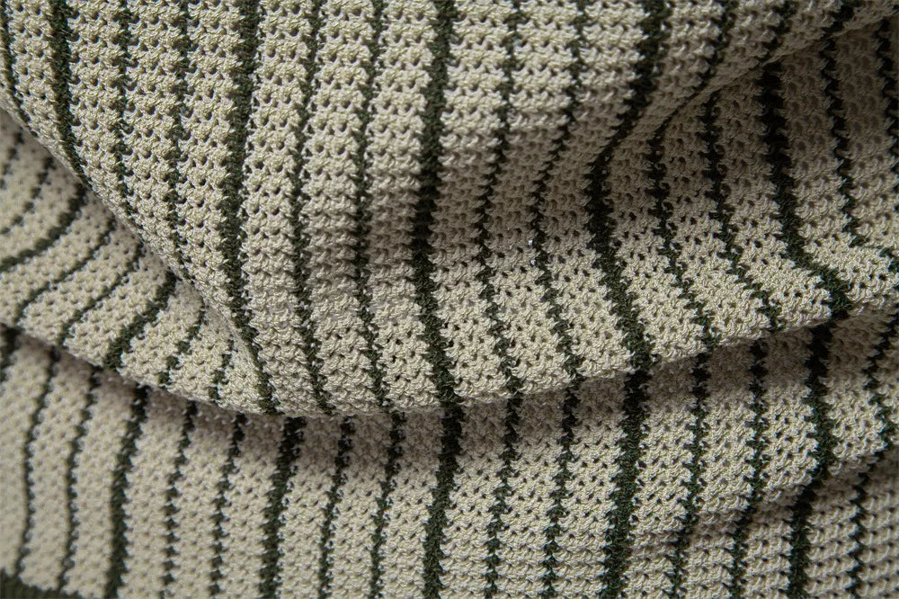 Capri Striped Knit Button Polo