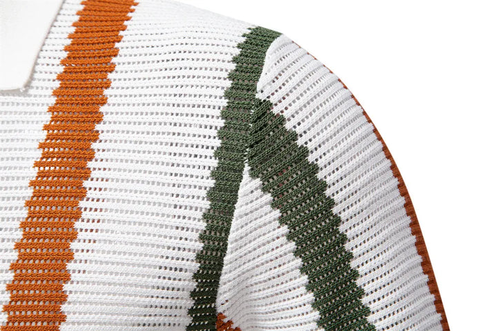 Riviera Striped Knit Polo Shirt