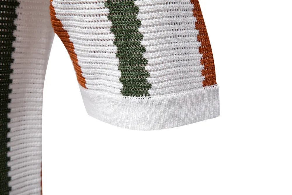 Riviera Striped Knit Polo Shirt