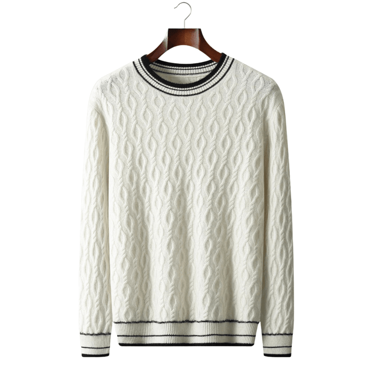 WOOL JACQUARD CREWNECK