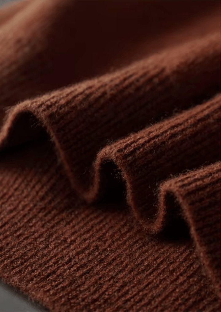 WOOL RIBBED BUTTONLESS POLO