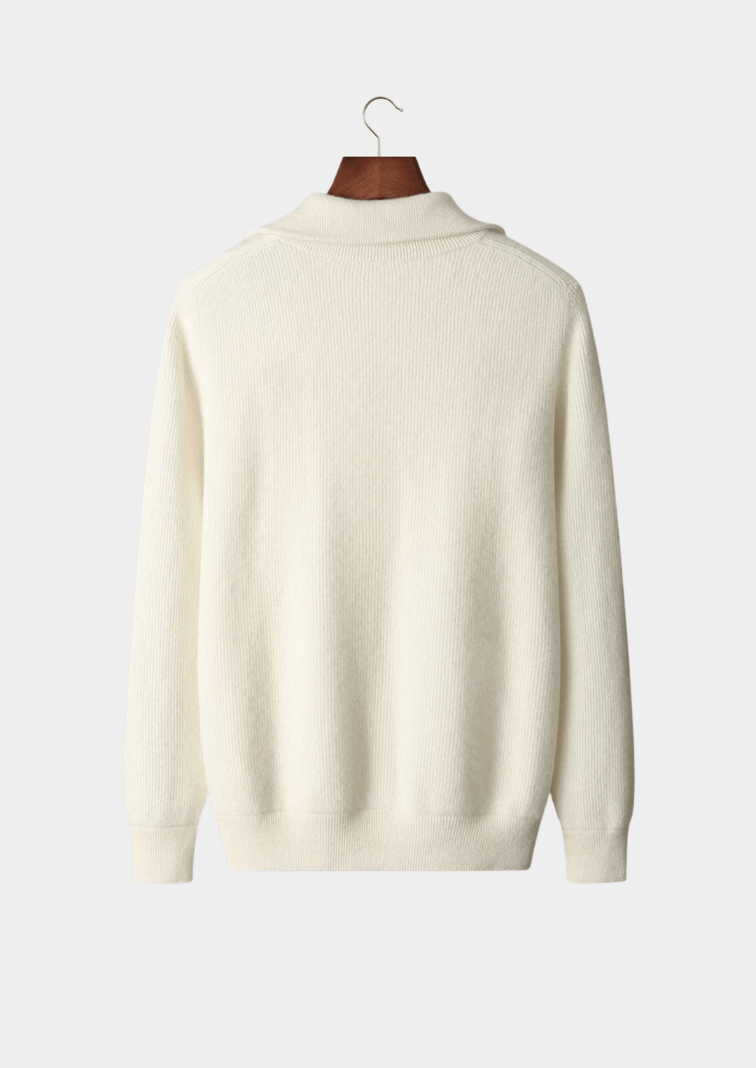 WOOL RIBBED ZIPPER CARDIGAN