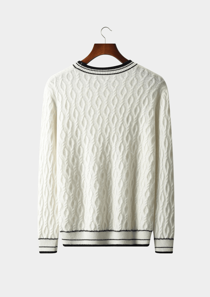 WOOL JACQUARD CREWNECK