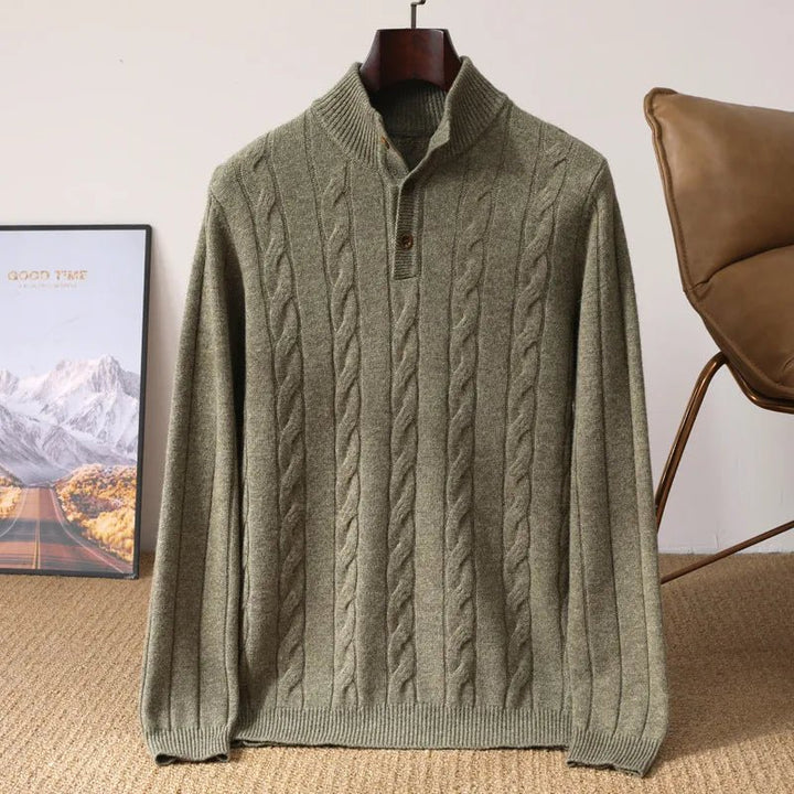 Cambridge Cable Knit Half-Button Sweater