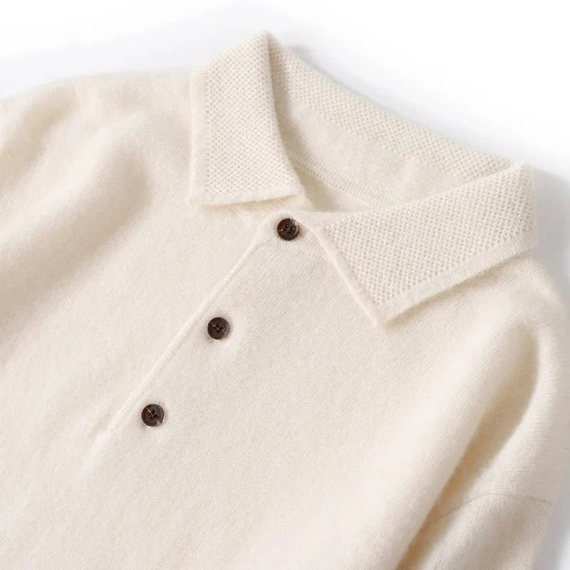 Autumn And Winter New 100% Pure Wool Sweater Men's Round Neck Solid Color Thick Loose Wool Knit Bottoming Shirt