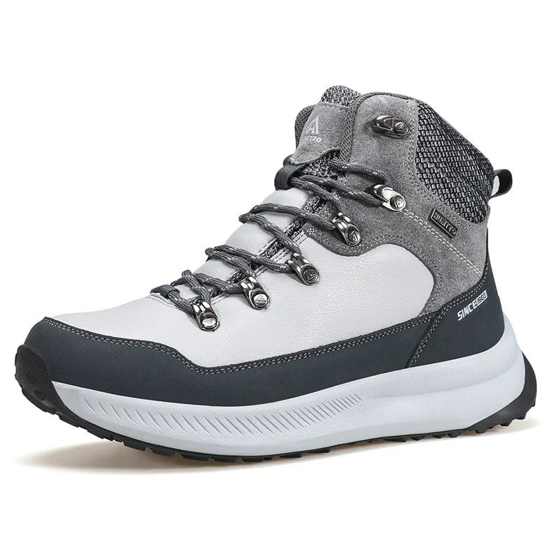 HUMTTO Winter Snow Boots Leather Hiking Shoes for Men Waterproof Sports Mens Luxury Designer Outdoor Climbing Trekking Sneakers