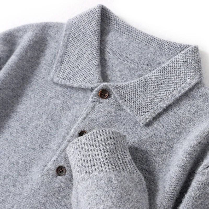 Autumn And Winter New 100% Pure Wool Sweater Men's Round Neck Solid Color Thick Loose Wool Knit Bottoming Shirt