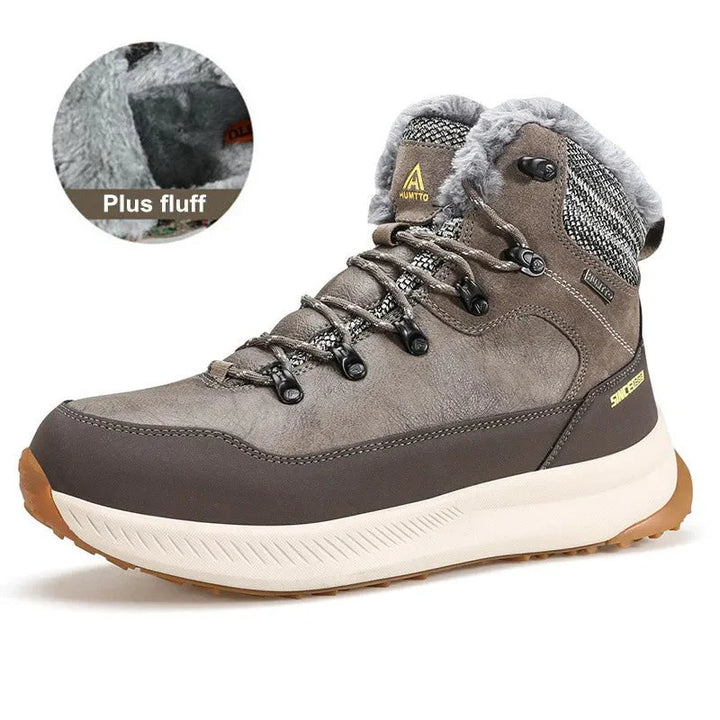 HUMTTO Winter Snow Boots Leather Hiking Shoes for Men Waterproof Sports Mens Luxury Designer Outdoor Climbing Trekking Sneakers