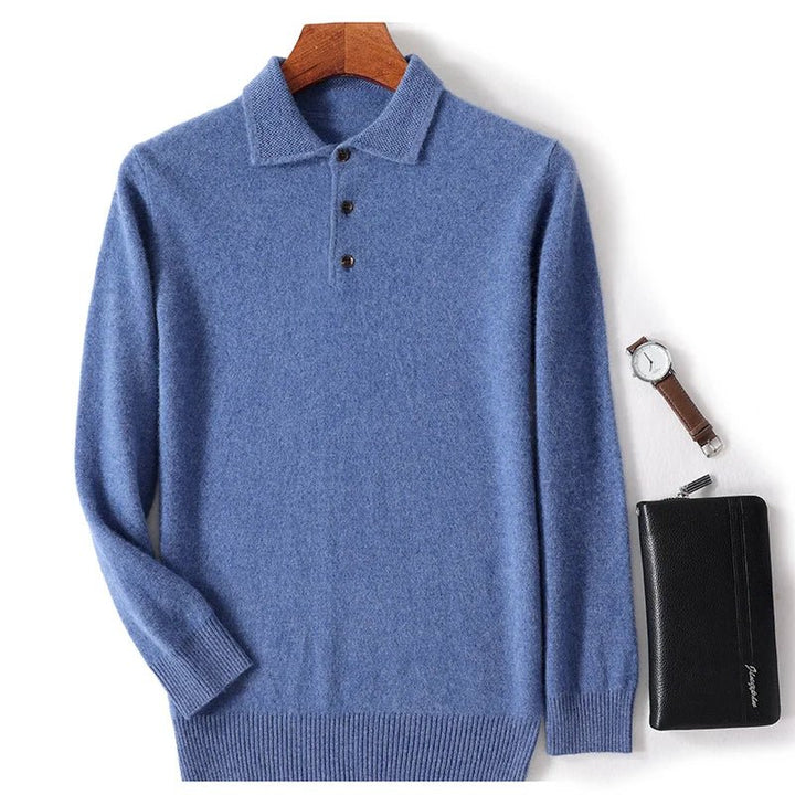 Autumn And Winter New 100% Pure Wool Sweater Men's Round Neck Solid Color Thick Loose Wool Knit Bottoming Shirt