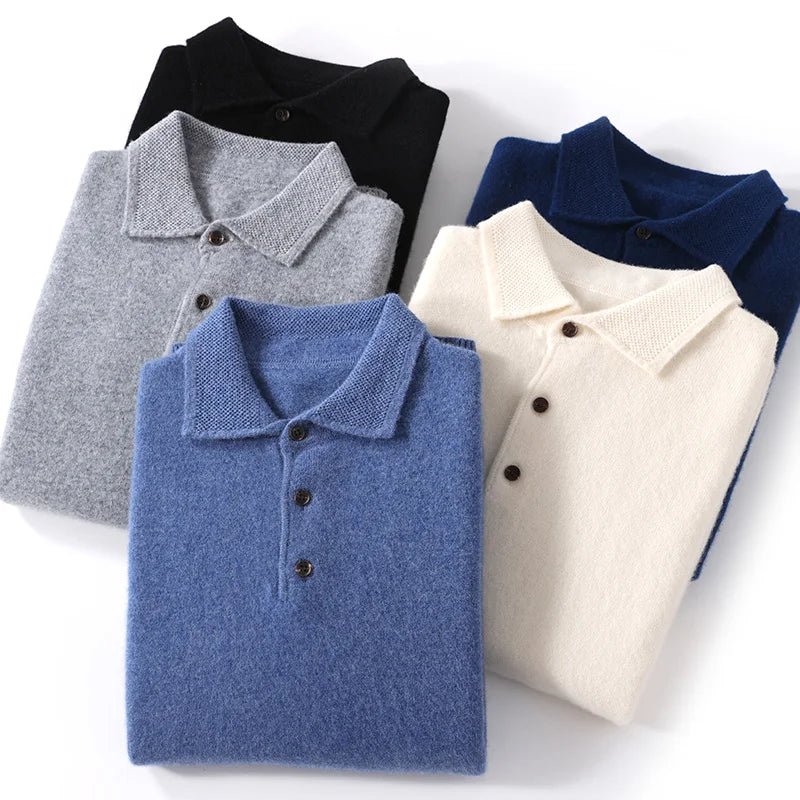 Autumn And Winter New 100% Pure Wool Sweater Men's Round Neck Solid Color Thick Loose Wool Knit Bottoming Shirt