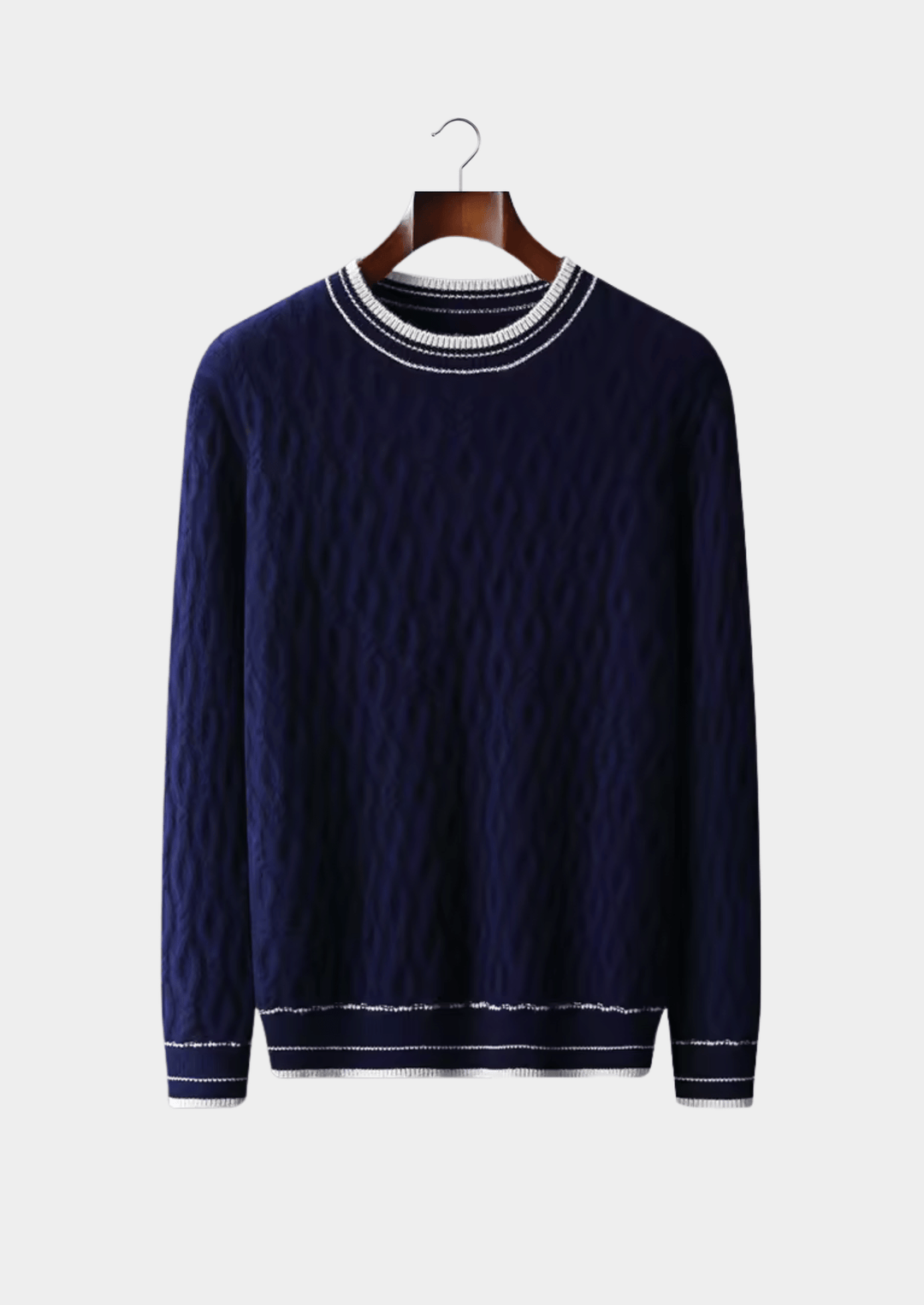 WOOL JACQUARD CREWNECK