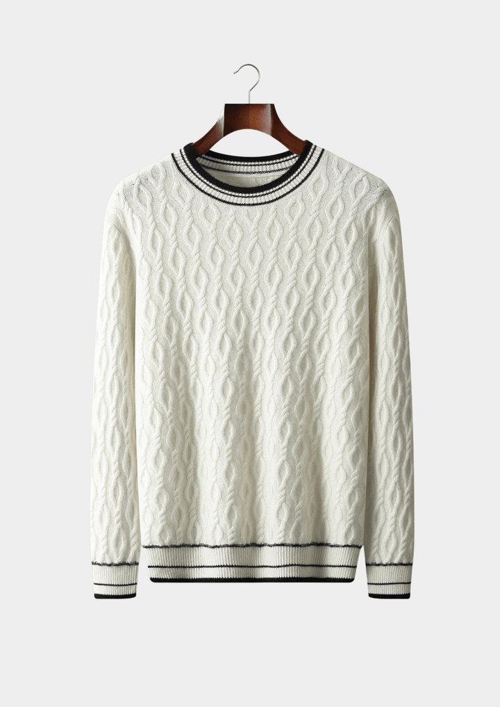 WOOL JACQUARD CREWNECK