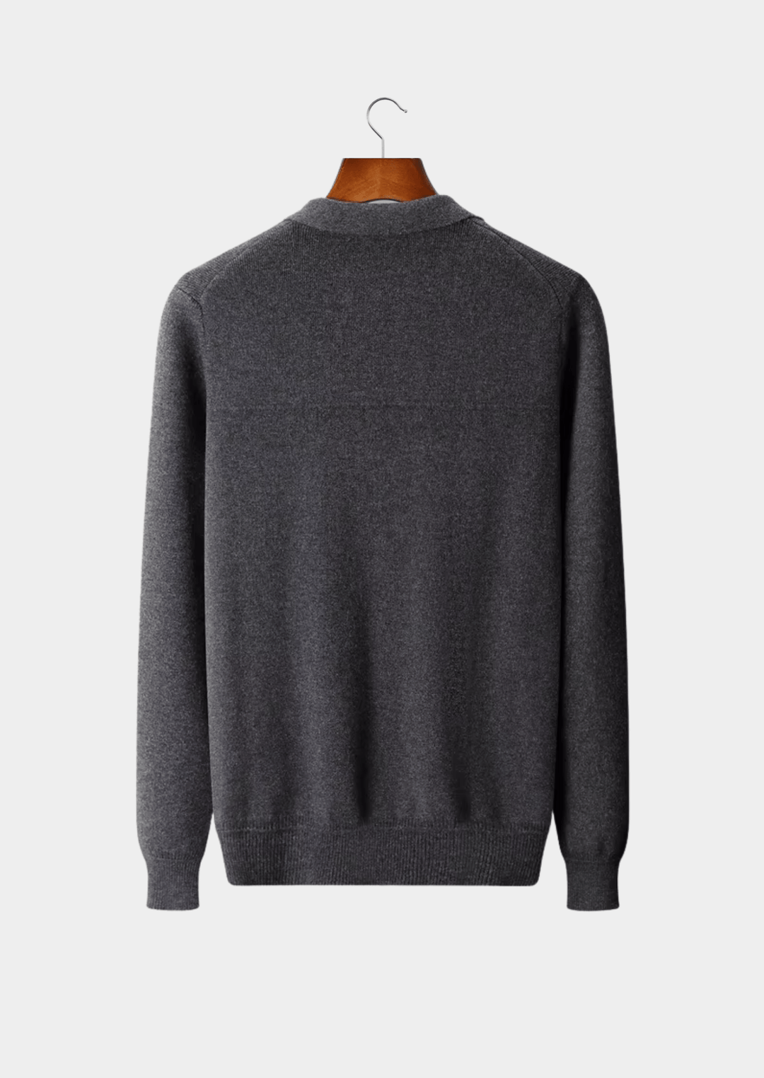 WOOL RIBBED POLO CARDIGAN